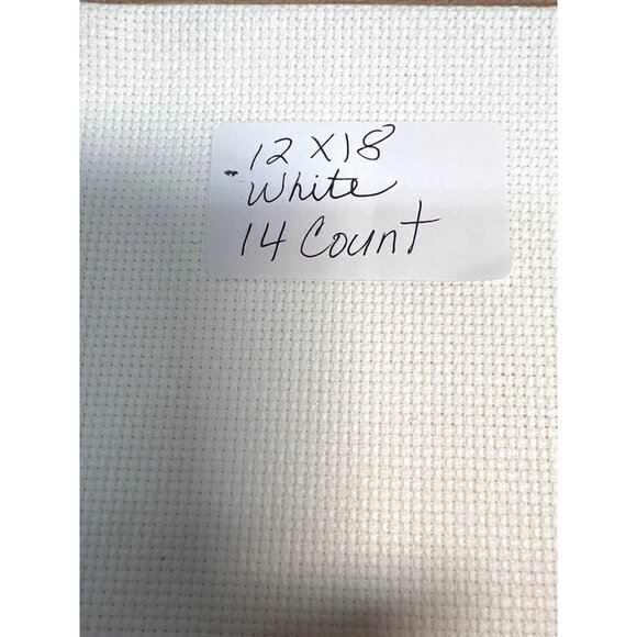 White 12x18 14 Count Cross Stitch Fabric Aida Cloth - Picture 2 of 2